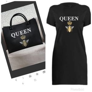 The Queen set tote bag and t shirt dress